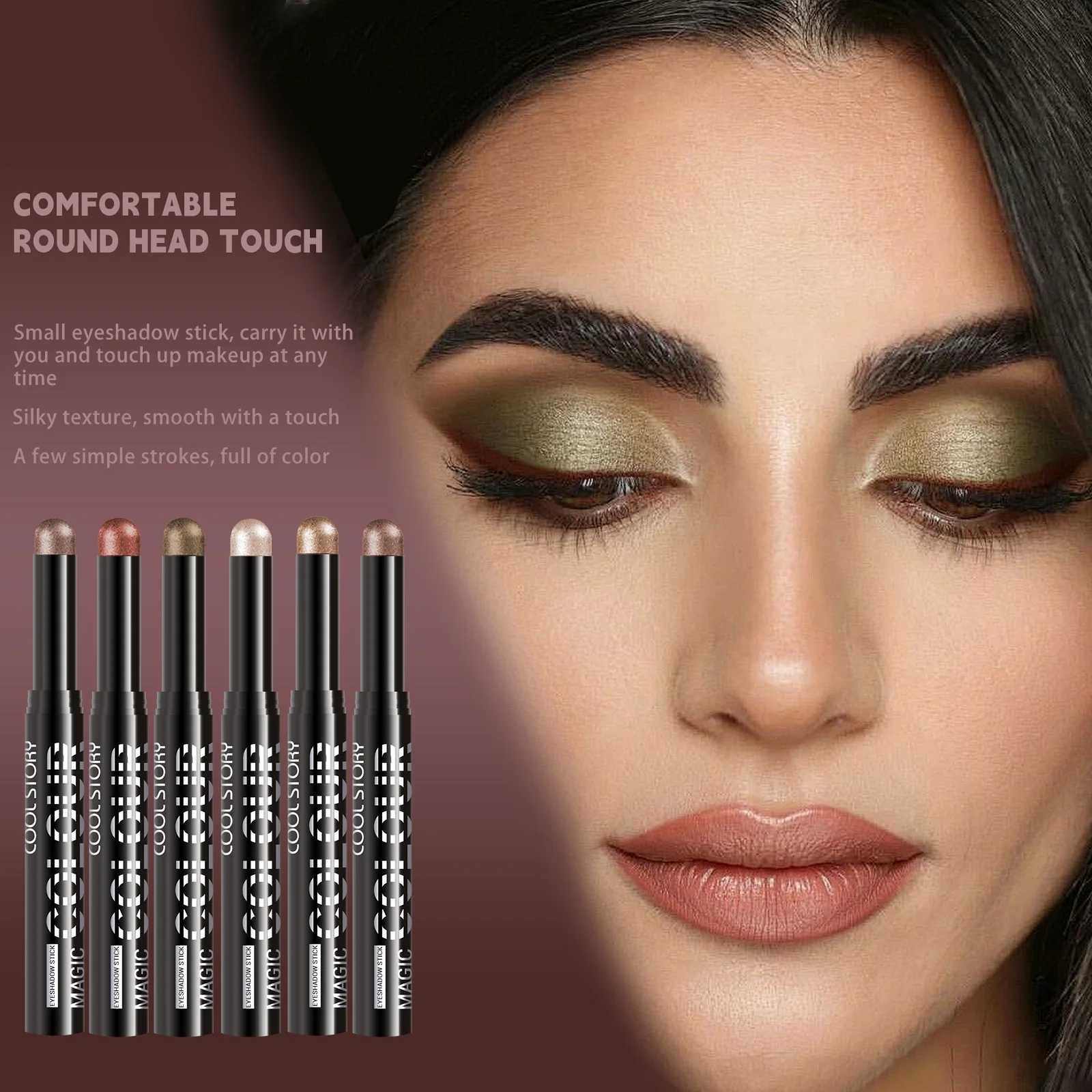 Cool Story 6 Color Eyeshadow Stick Set Lescent Retoung Highlighting Croung Pencil Lazy Eye Makeup Pencil W250722
