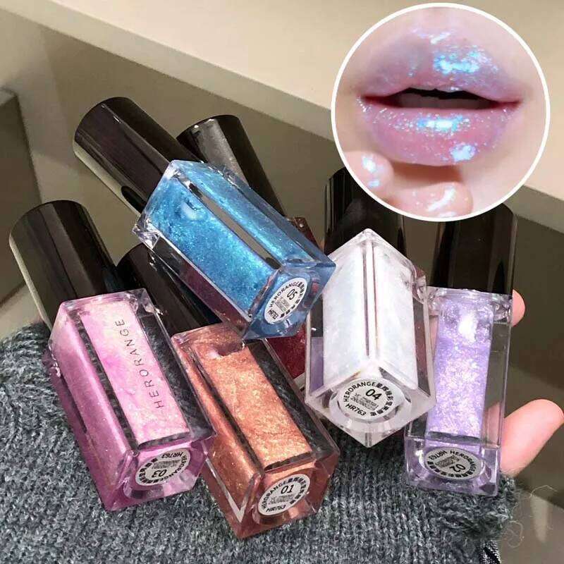 6 Colors Dia Shimmer Glaze Sparkling Lip Gloss Clear Glitter Metallic Pink Liquid Lipstick Moisturizing Sexy Lips Makeup X250722