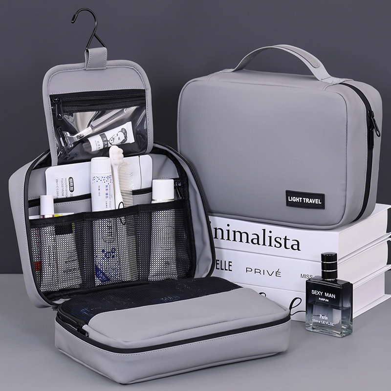 2025 designer travel toiletry bag, portable dry and wet separation, waterproof storage bag for business travel, makeup bag, large capacity