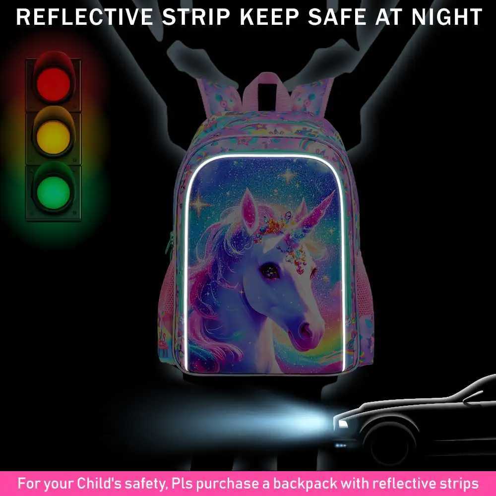 16 Kids Backpack for Girls 3-Piece School Bookbag with Lunch Box Unicorn Backpack Set for Elementary Preschool Kindergarten Y250722