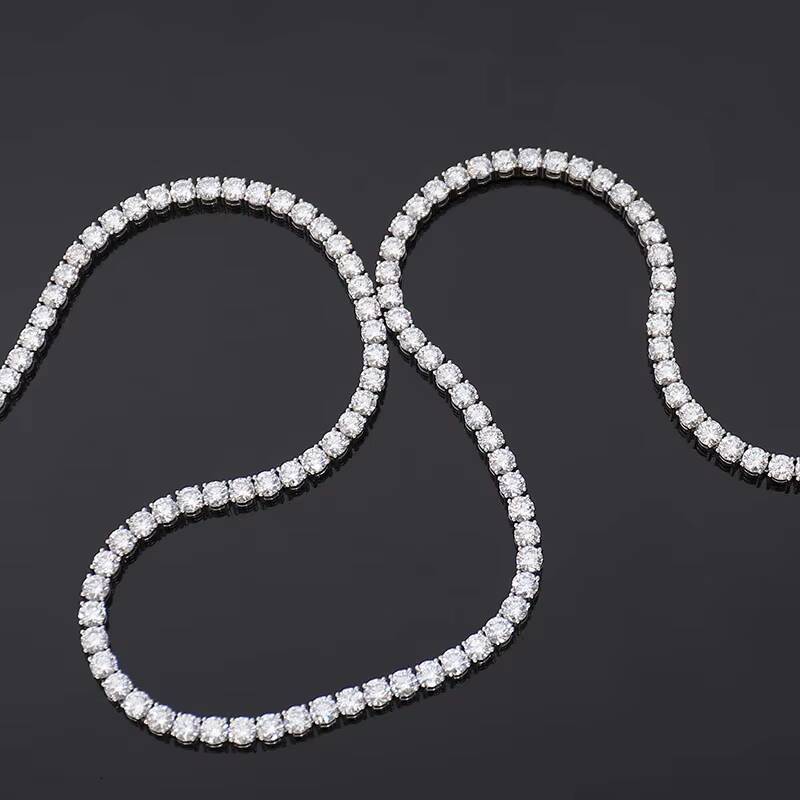 Gra Certified Moissanite Tennis Chain Diamond Tennis 16inch 18inch 20inch 22inch 24inch 925 Silver Hip Hop Tennis Necklace