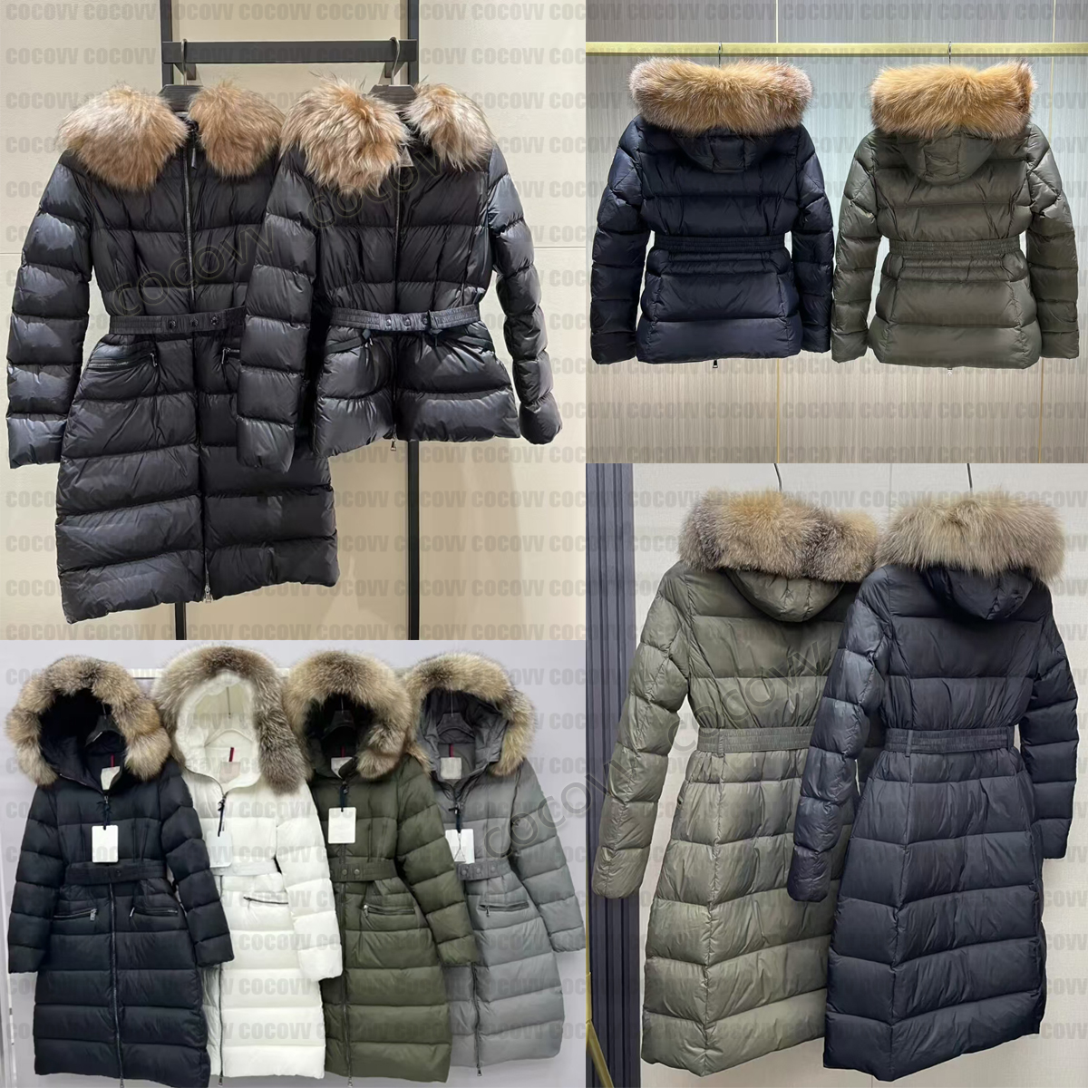 Jacket women designer coat puffer hair collar down jacket winter Fur Hooded down puffer jackets parkas Overcoat with hat fur collar thickness for long warm coats