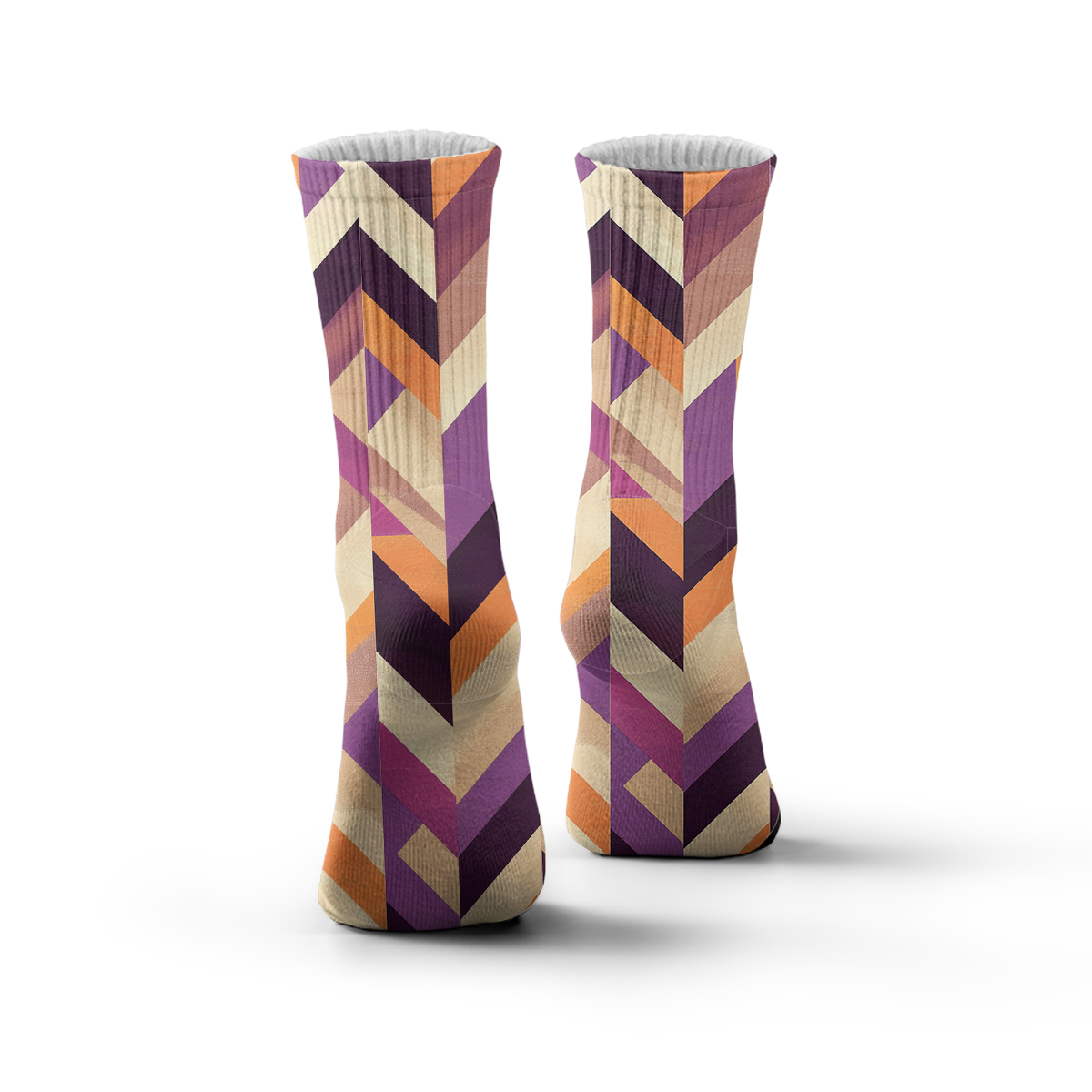 Color - Block Geometric Pattern Unisex Tube Designer Socks C084