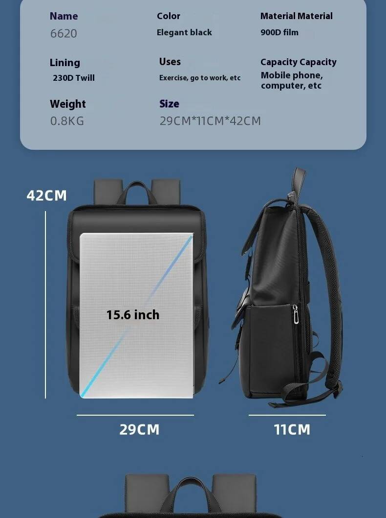15.6 inch Laptop Men Waterproof Travel Backpack Vintage Casual for College Teens Women Black School Bag Mochilas high-quality