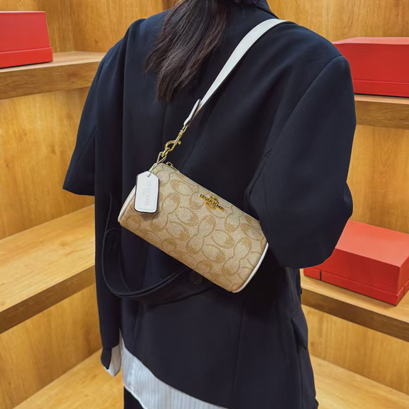 Designer Bag New French-Inspired Cylinder Bag for Women - Retro Chic Shoulder, Top Handle Underarm Crossbody Purse