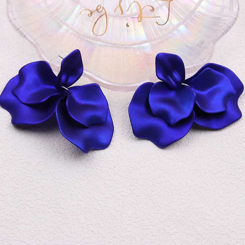 Korean Acrylic Petal Flower Tassel Dangle Earrings For Women Luxury Vintage Fairy Wedding Party Fashion Jewelry Accessories Gift XJ250722
