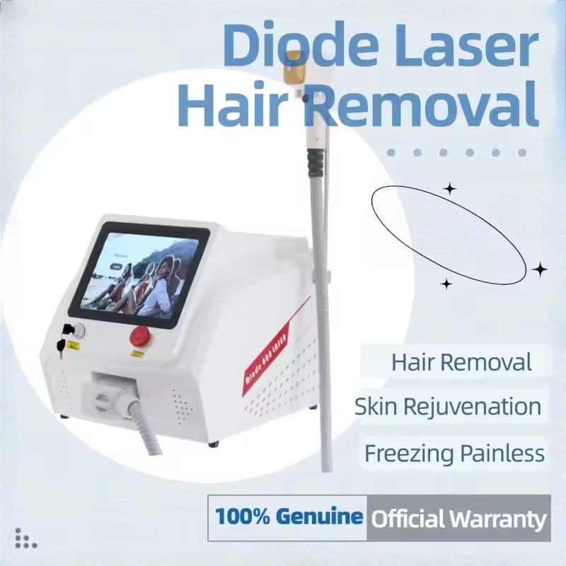 808nm Alexandrite Hair Removal Laser Diode Machine 3500W Ice Platinum Body Face Underarm Cooling Head Permanent Painless Epilator.