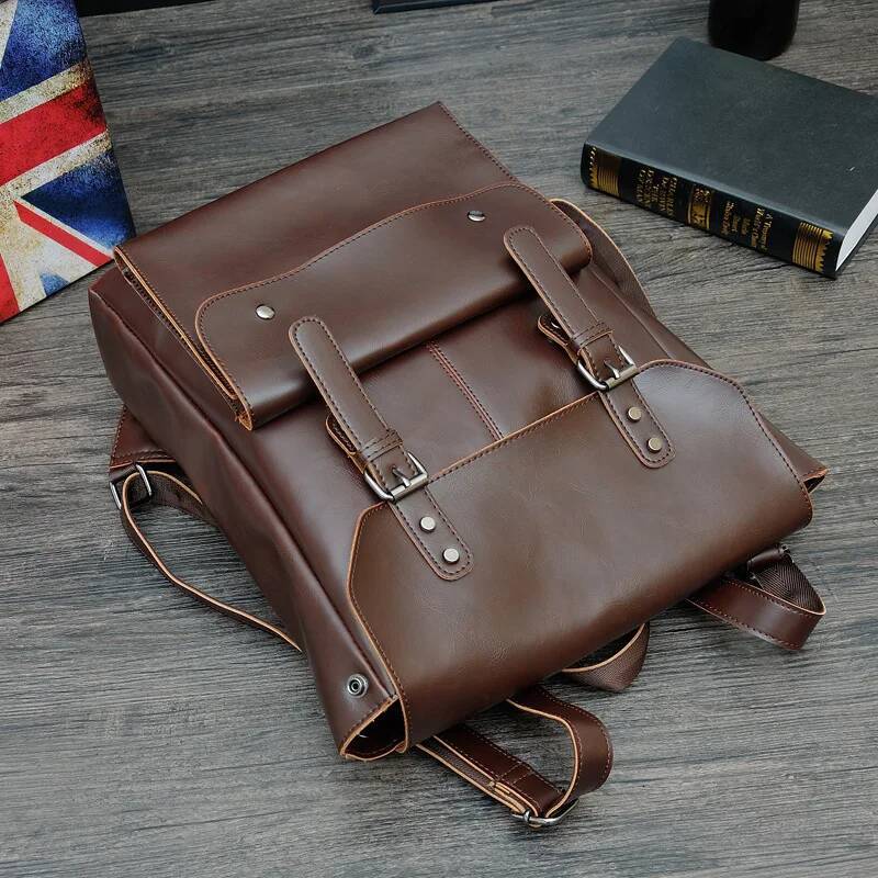 Vintage Leather Men's Fashion for Men Women Large Capacity Couple Backpack Travel Laptop Backpacks Bag high-quality