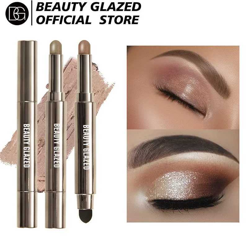 10 Color Double Ended Eyeshadow Stick with Sponge Brush Shimmering Long-lasting Eyeshadow Pen Portable Makeup Cosmetics W250722