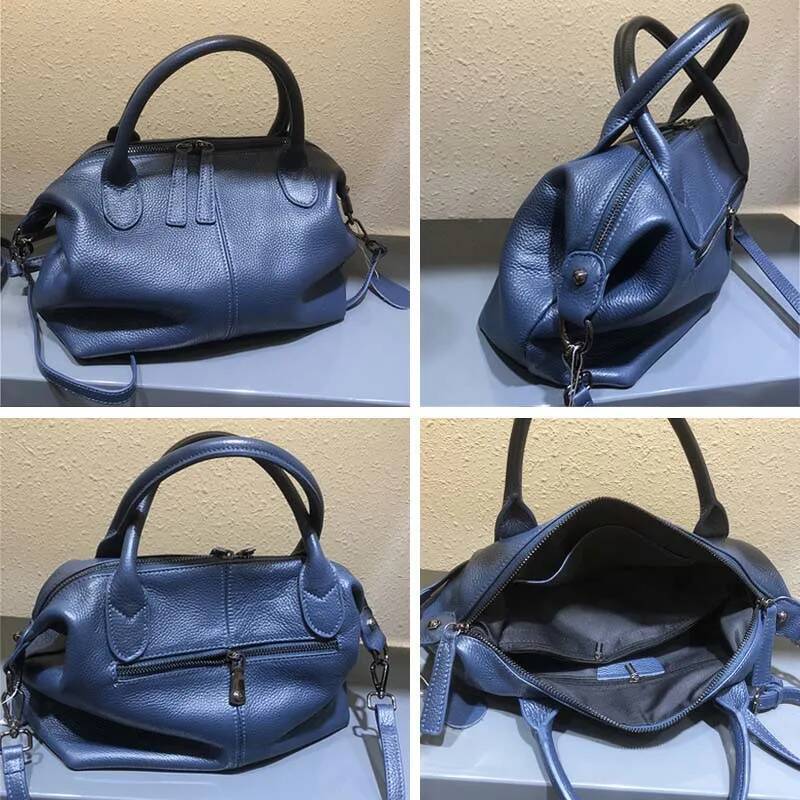 High Quality Top Grain Genuine Leather Women's Handbag Shoulder Messenger Bag Purse Red Black Blue Purple Chocolate Khaki Yellow high-quality
