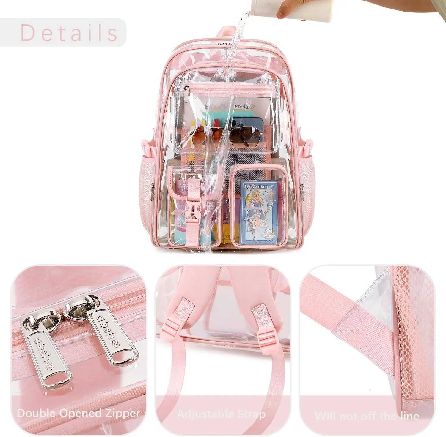 Large Clear Backpack for Girls Wen School Bookbag Heavy Duty Transparent Backpack () Girls Backpack Kids Backpack Girls Y250722