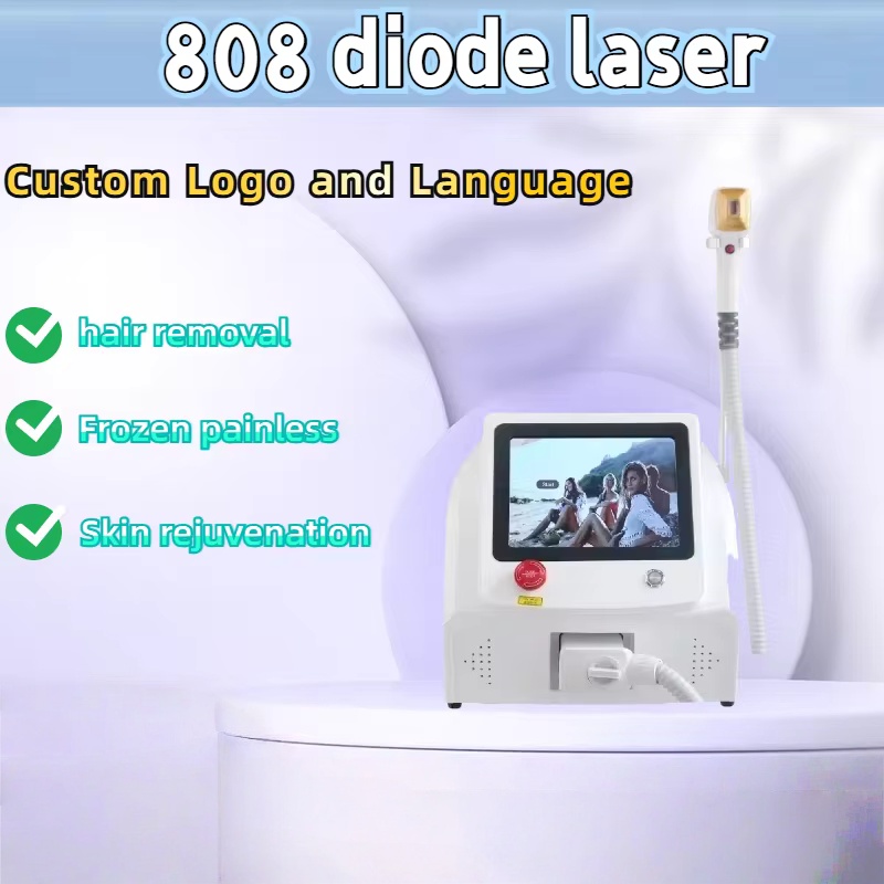 Diode Laser Hair Removal Machine 3 Wavelength 755nm 1064nm 808nm Laser Ice Platinum Permanent Painless Hair Removal Suitable for home and beauty salon