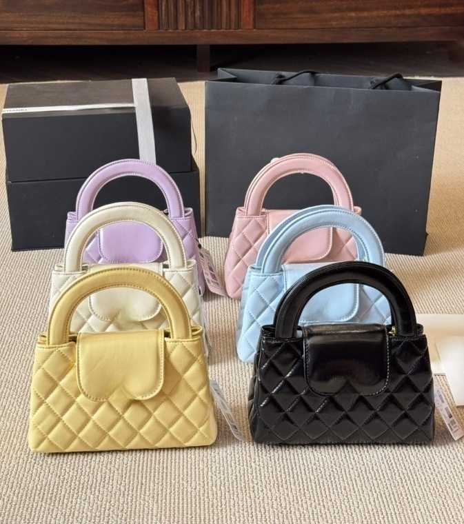 Mini Cute Kel Handbag Girls Designer Purse Shoulder Bag Luxury Leather Check With Gold Buckle Detachable Chain Cross Body Wallet Lipstick Bag Sac Bags