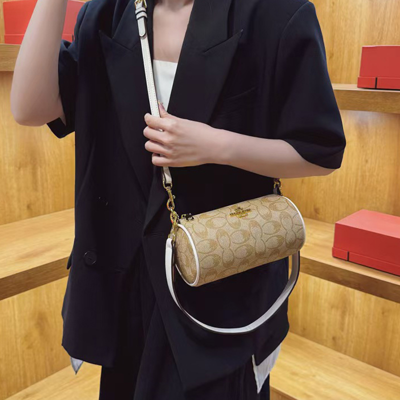 Designer Bag New French-Inspired Cylinder Bag for Women - Retro Chic Shoulder, Top Handle Underarm Crossbody Purse