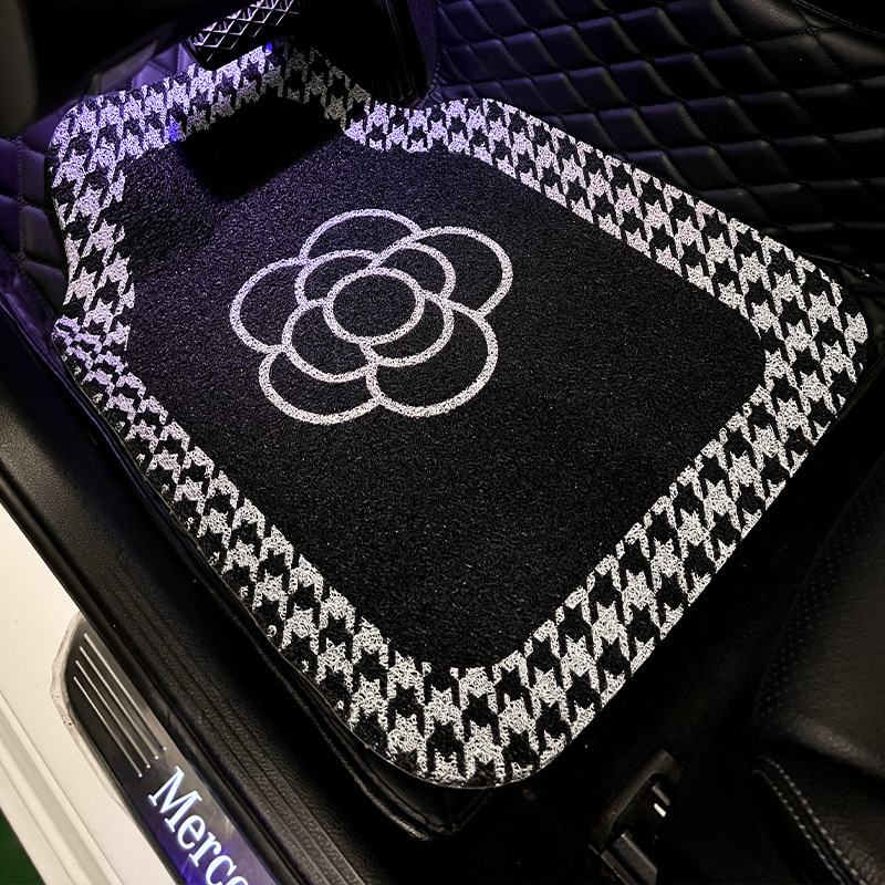Universal Floor Camellia Silk Loop Single Piece Anti-dirt Carpet Decoration Car Interior Rear Foot Mat