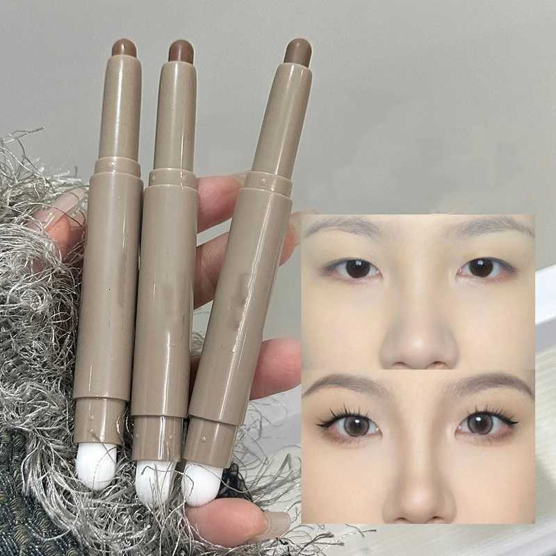 Double Head Contouring Pen Matte Three-Dimensional Brightening Nose Shadow Corrector with Smudge Brush Shading Stick Cosmetics W250722