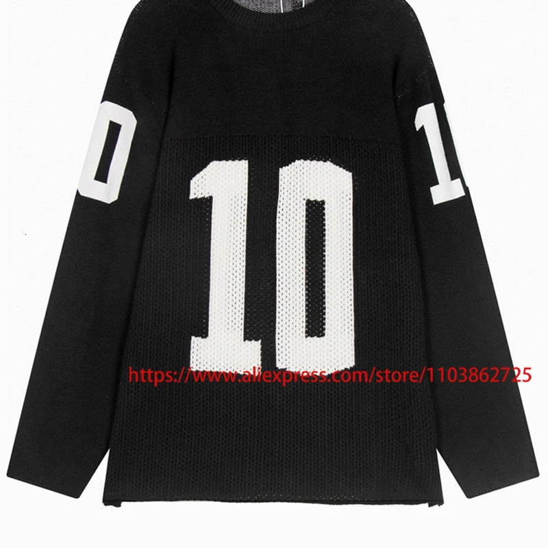 High Street ASK Knitted Sweater Top Quality Hollow Out Patchwork Alphabet Slogan Jacquard Loose ASK Knitted Jumper 250717