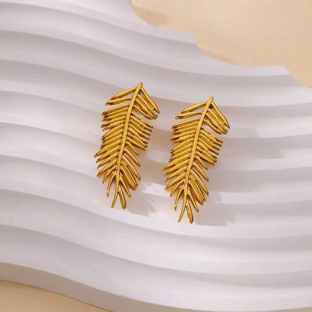 Fashion Tassel Earrings For Women Vintage Gold Color Stainless Steel Piercing Stud Ear Accessories Aesthetic Jewelry Party XJ250722
