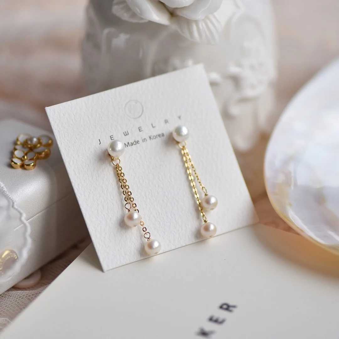 Fashion Korean Pearl Earrings for Women Pearl Tassel Drop Earrings Temperament Long Earrings Wedding Party Jewelry XJ250722