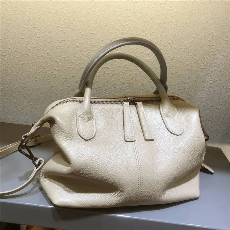 High Quality Top Grain Genuine Leather Women's Handbag Shoulder Messenger Bag Purse Red Black Blue Purple Chocolate Khaki Yellow high-quality