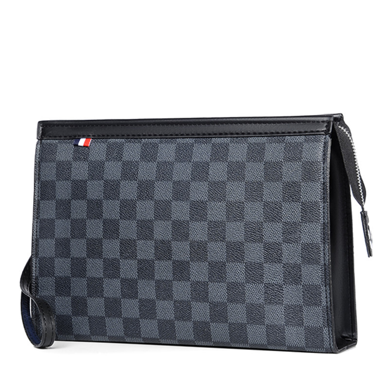 Checkerboard pattern handbag high-end business leisure men's handbag large capacity men's handbag cross-border wholesale 2025s hot