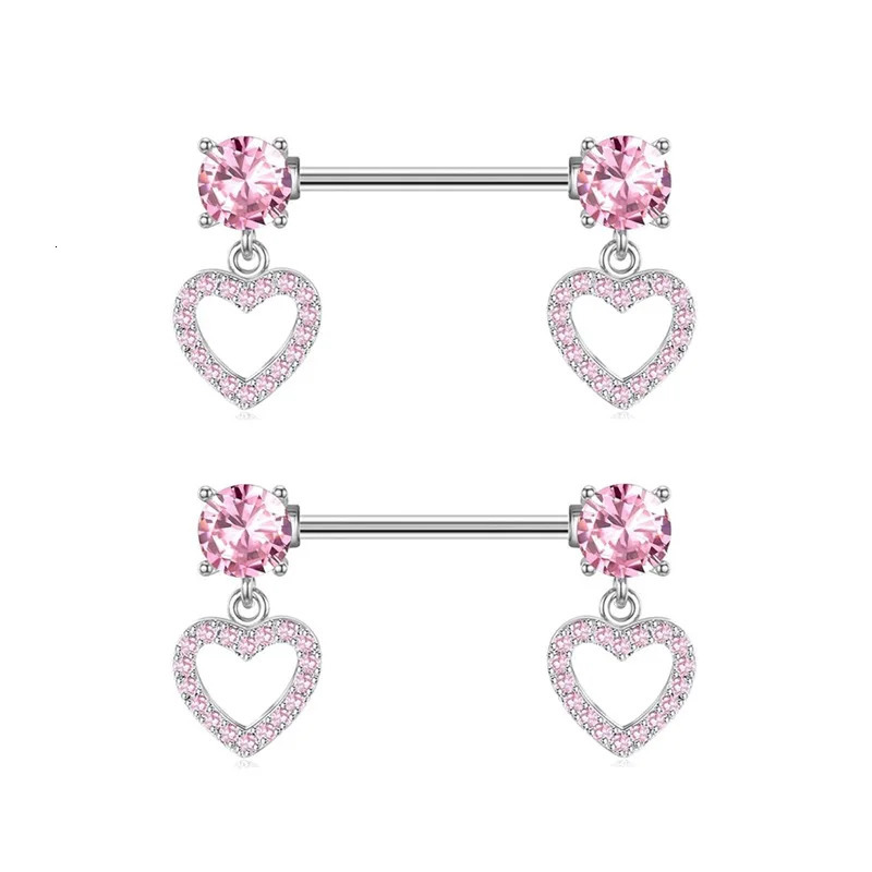 Pink Devil Nipple Piercing Jewelry Set Heart Crystal Nipple Rings Bulk Shiny Butterfly Nipple Barbell Dangle Lot Piercing Pezon 250722