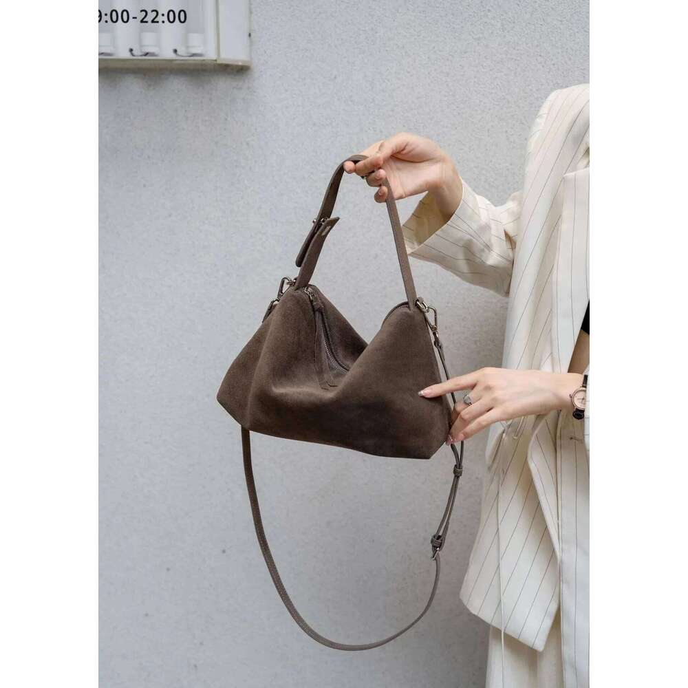 Suede Cow Leather Fashion Women's Big Boston Tote Bag Ladies Soft Matte Designer Cowhide Handbag Shoulder Crossbody Bags Female