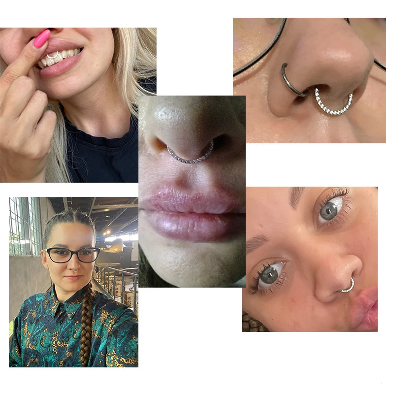 G23 Helix Piercing CZ With Ball Earring Septum Nipple Ring Conch Cartilage Tragus Piercing Jewelry ASTM 36 Nose Rings 250722