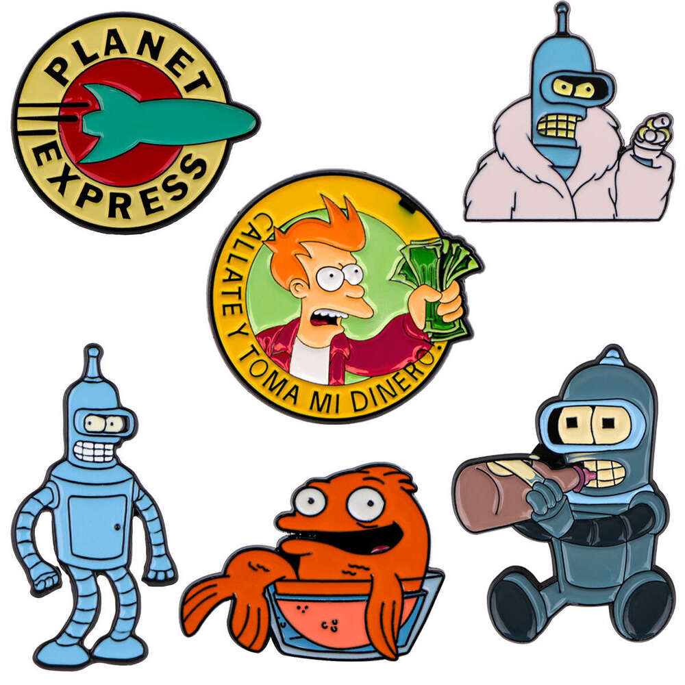 Anime Futurama Brooch Cartoon Metal Cute Pin Personalized Accessory Creative Alloy Badge