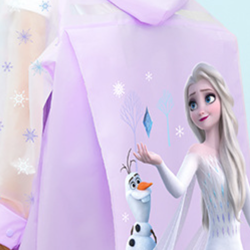 Disney Children's Raincoat Unisex Full Body Waterproof Raincoat for Kids Student with Hidden Buttons and Large Brim Rain with Extra Backpack Laye