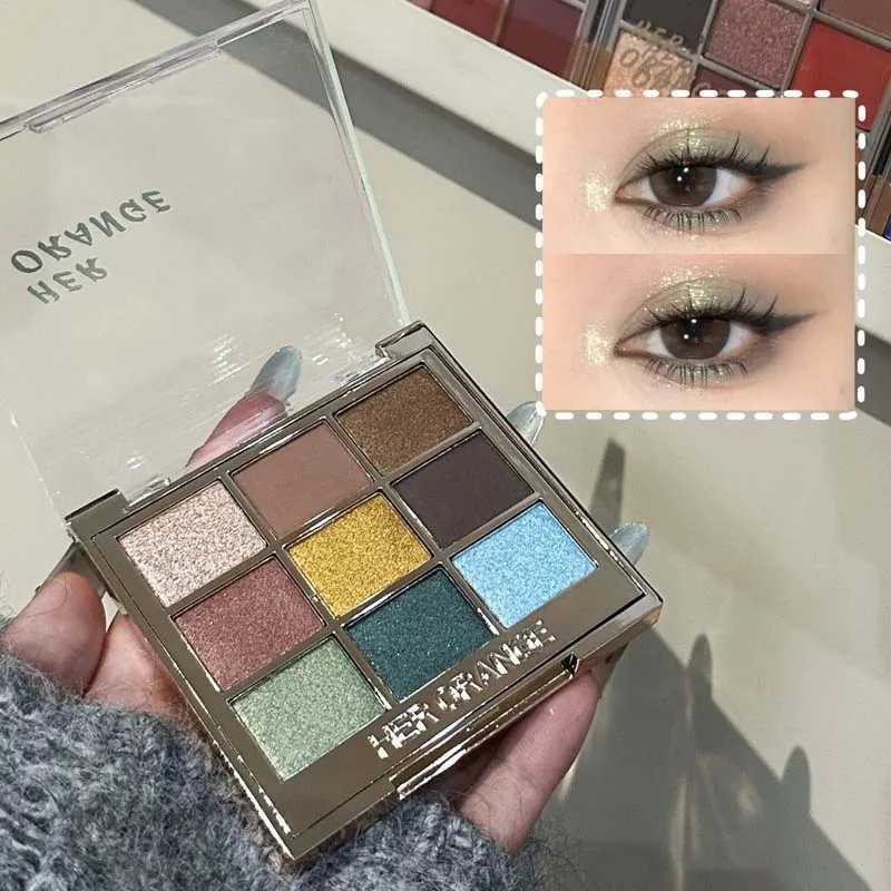 9 Color Eyeshadow Palette Black Gray Oatmeal Smoky Eye Shadow Low Saturation Shimmer Matte Shimmer Eye Shadow Pigment Makeup W250722