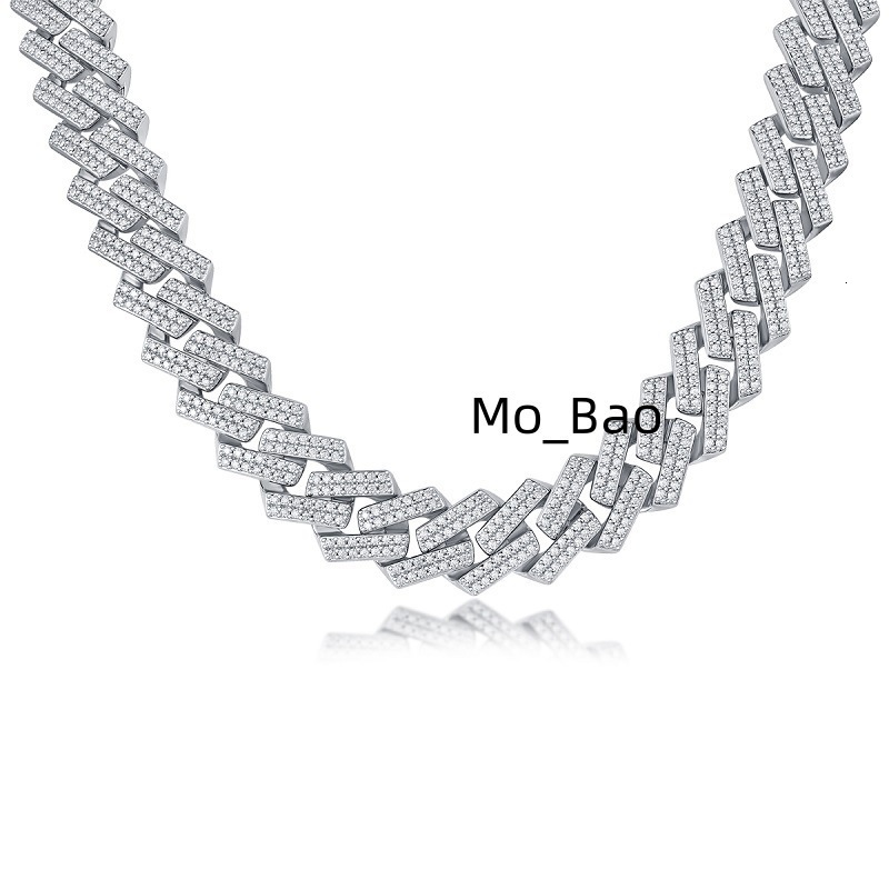 Wholesale Jewelry Designer S925 Silver 8mm Vvs Moissanite Hip Hop Cuban Chain Challenge Necklace for Men Ready to Ship