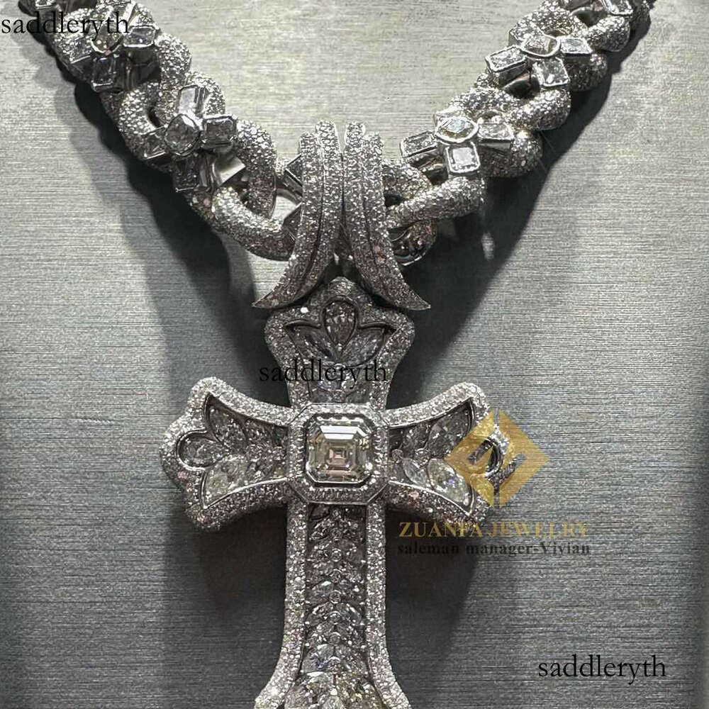 Pendant Necklaces Designer Hip Hop Jewelry Necklace Sier Iced Out vvs Moissanite Dia Fashion Cuban Chain Link
