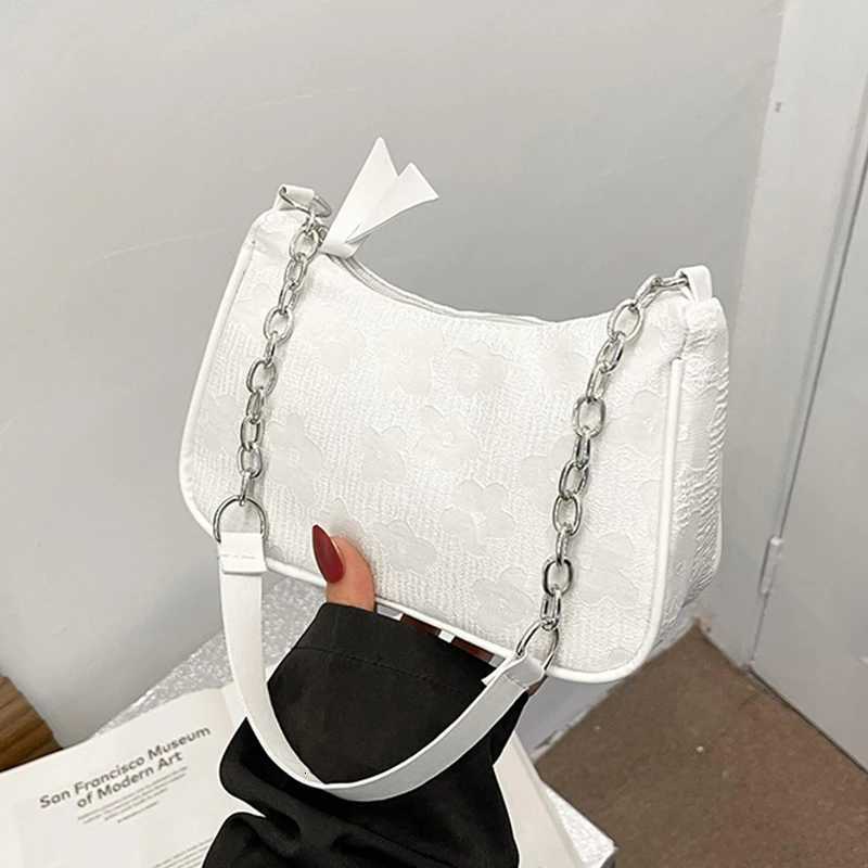 Lovely Womens Bag Flower Dark Pattern Design Fashion Shoulder Bag Womens Casual Designer Underarm Bag Handbag XJ250704