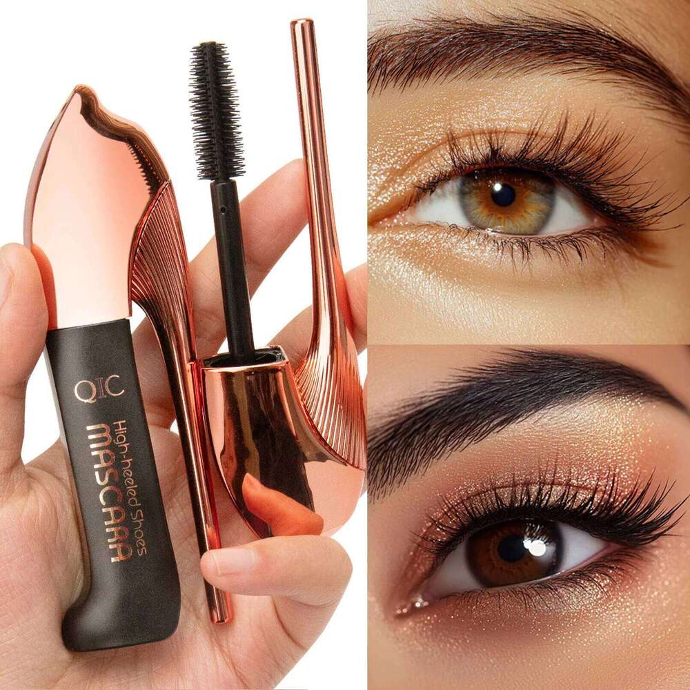 QIC High-heeled Shoes Mascara 3D Fiber Mascara, Long Black Volumizing Eyelash Extension, Waterproof Eye Makeup Tool X250722