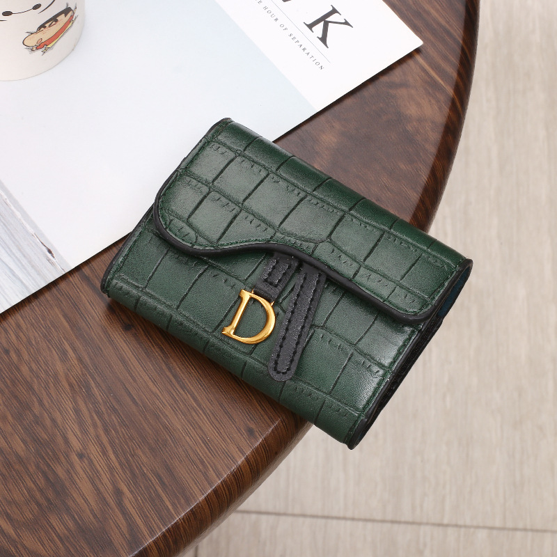 wallet designer woman Free Shipping 2025 New D-Clasp Crocodile Print Wallet for Women - Compact Korean Style Tri-Fold with Card Slots & Coin Pocket