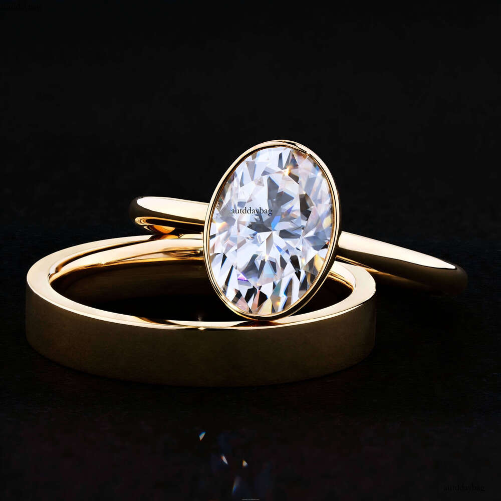 Solitaire Bezel Lab-grown Igi Certified Wedding Rings Vvs d Pure Gold Minimal Engagement Synthetic Dia Ring