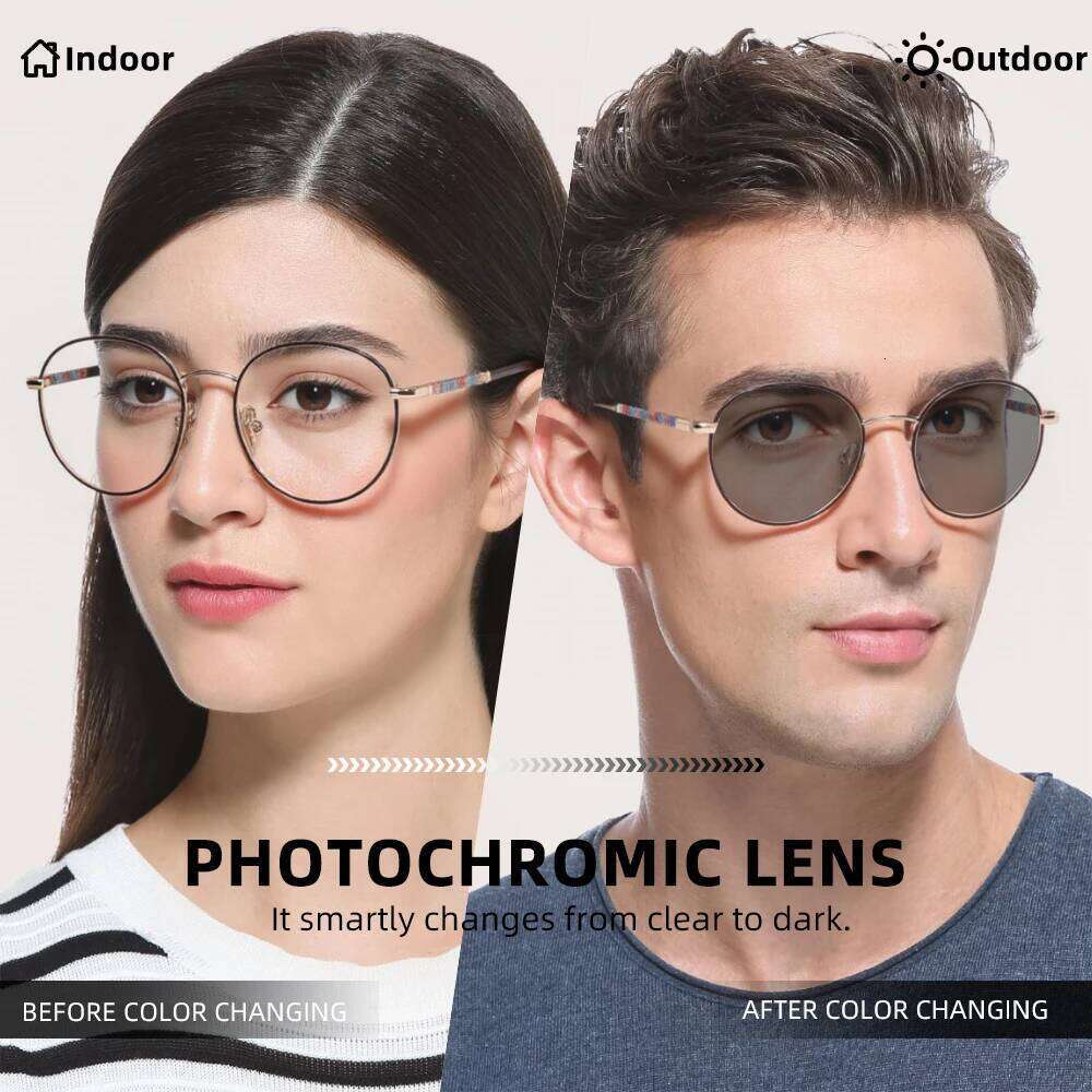 YINSQER Women's Round Reading Glasses Custom Diopters Photochromic Lenses with Sparkling Glass Beads Temple Fashion Eyewear +1 2