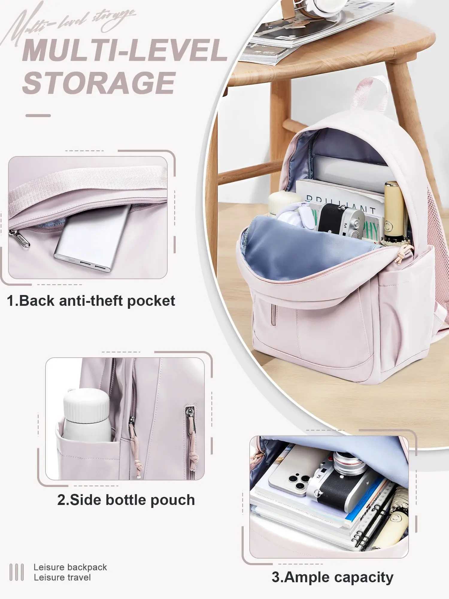 Girls School Backpacks Middle and High School Bag University Mens Laptop Backpack Bag Nylon Waterproof Teen Bookbag Y250722