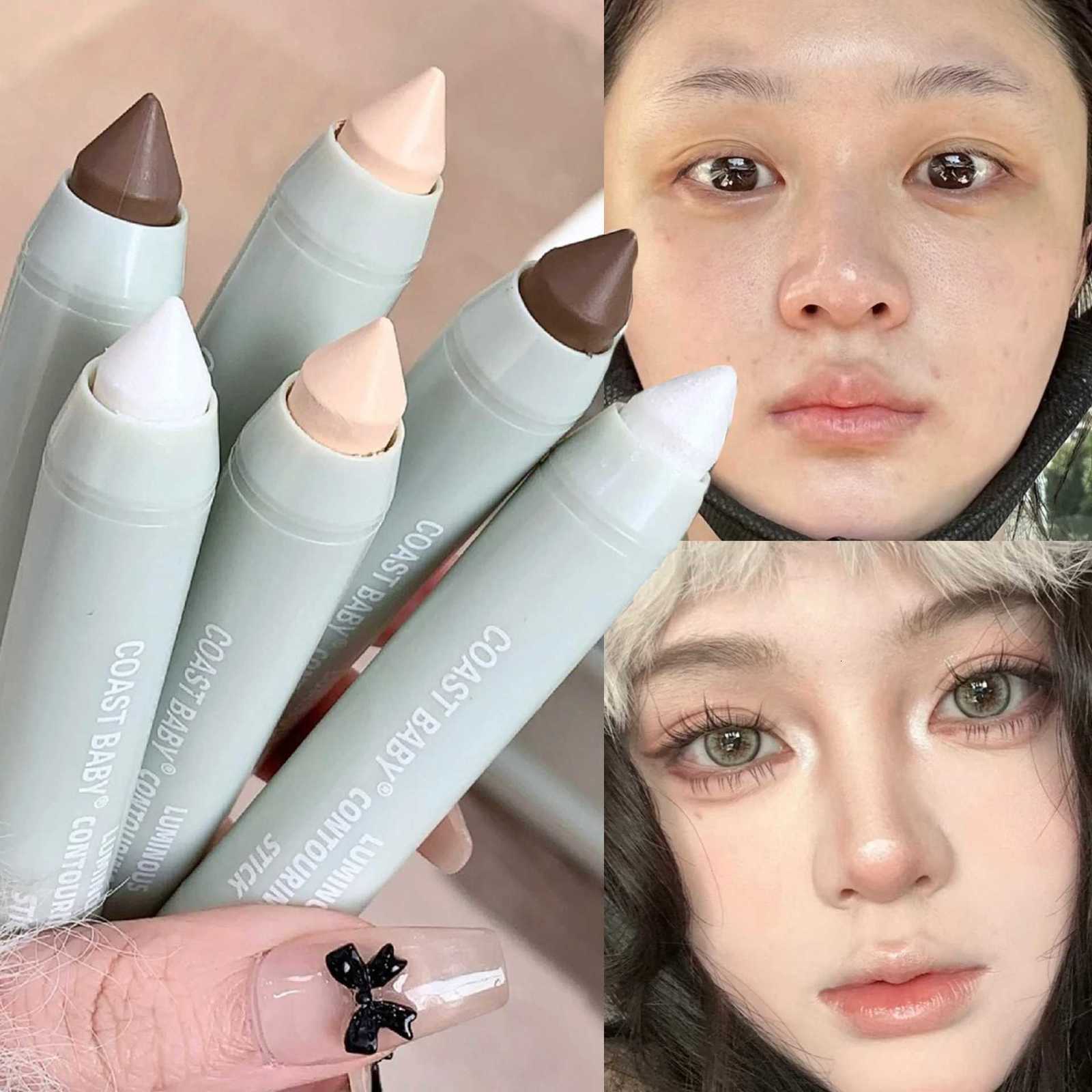 3D Contour Stick Moisturizing Silky Natural Matte Shimmer Face Brightener Multifunctional Highlight for Nose Shadow Makeup Contour W250722