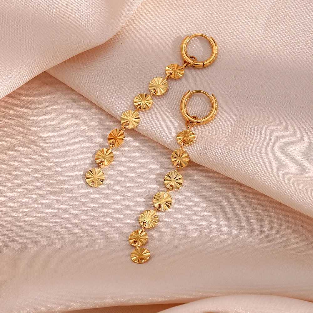 2022 18K Gold Plated Snowflake Long Tassel Earrings Waterproof Female Earrings for Women High Quality Stainless Steel Jewelry XJ250722