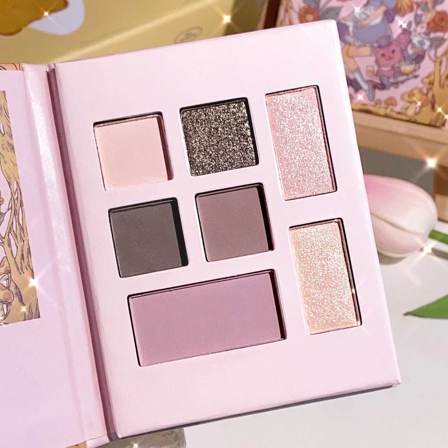 Midsummer Garden Eyeshadow Palette - Gray Pink Earthy Matte And Contour Seven Shades Eyeshadow W250722