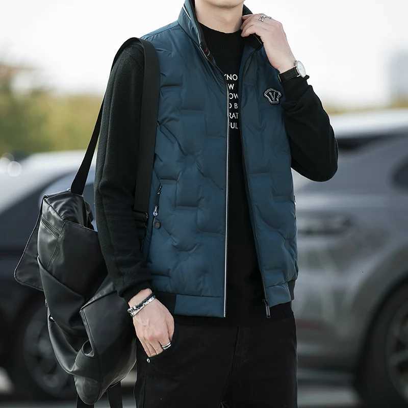 Mens Warm Down Vest Vertical Collar Warm Windproof Fashion Simple Design Loose Version Comfortable Fabric Skin-friendly Coats W250722