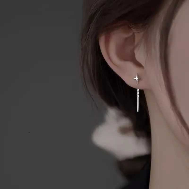 2024 New Korean Star Ear Wire Tassel Thread Chain Climb Star Pendants Drop Earrings Womens Straight Hanging Earrings Jewelry XJ250722
