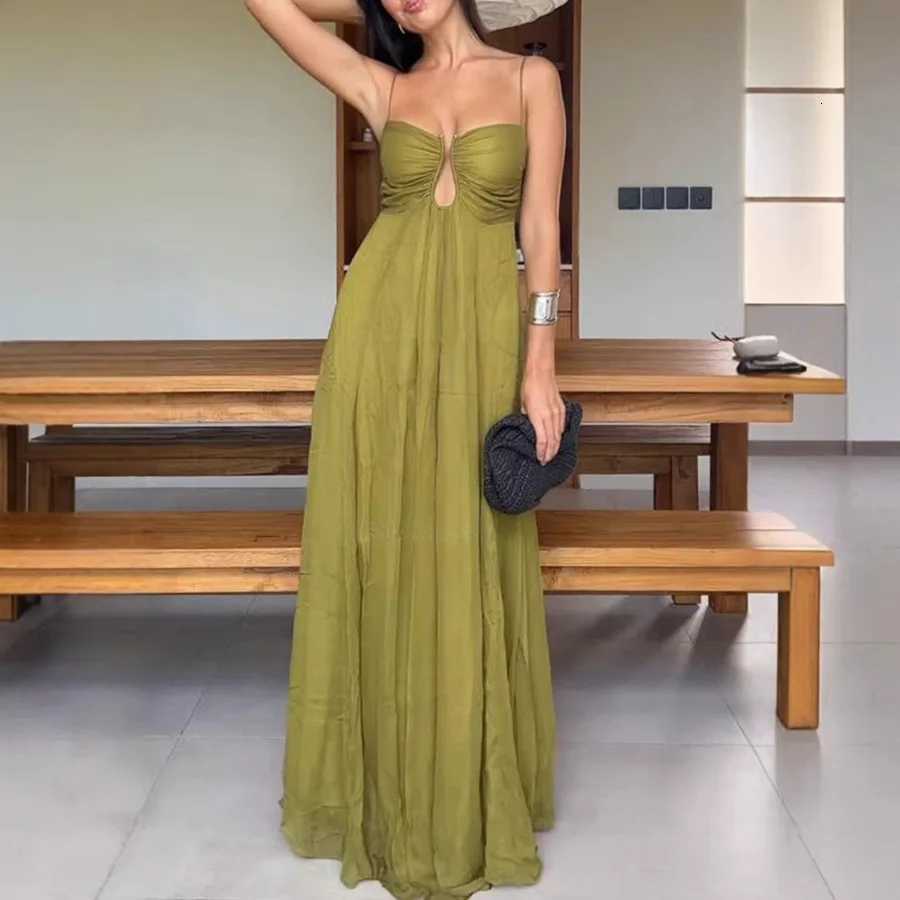 Green Slip Sleeveless Loose Sexy Party Dress Women Ele Strapless Backless Maxi Dress 2025 Summer Vacation Dress XJ250722