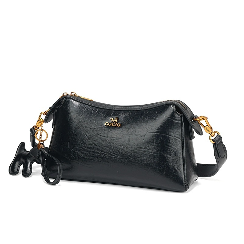 COCIO designer shoulder bag New Underarm Bag Simple Versatile Womens vintage classic genuine leather handbag