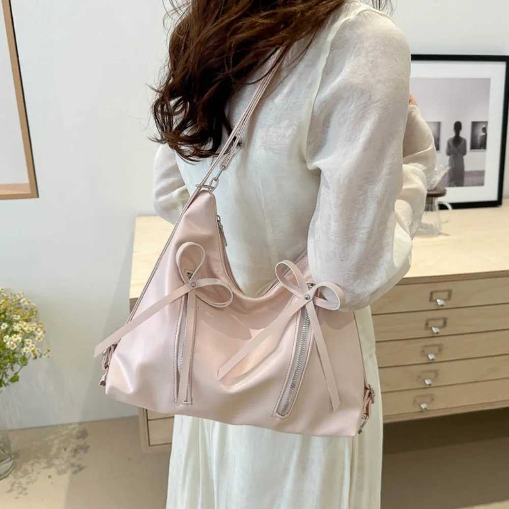 Hot Sale Large Capacity Shoulder Bag Casual PU Leather Tote Bag Bowknot Retro Underarm Bag Sexy Messenger Bag XJ250704