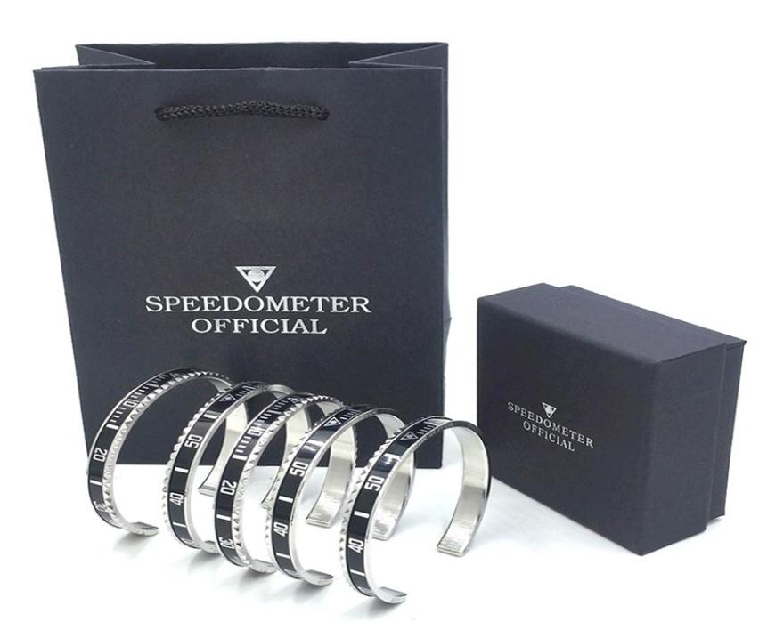 Whole High quality Bangle Bracelet for Men Stainless Steel Cuff Speedometer Bracelet Fashion Men039s Jewelry with Retail pa1606194