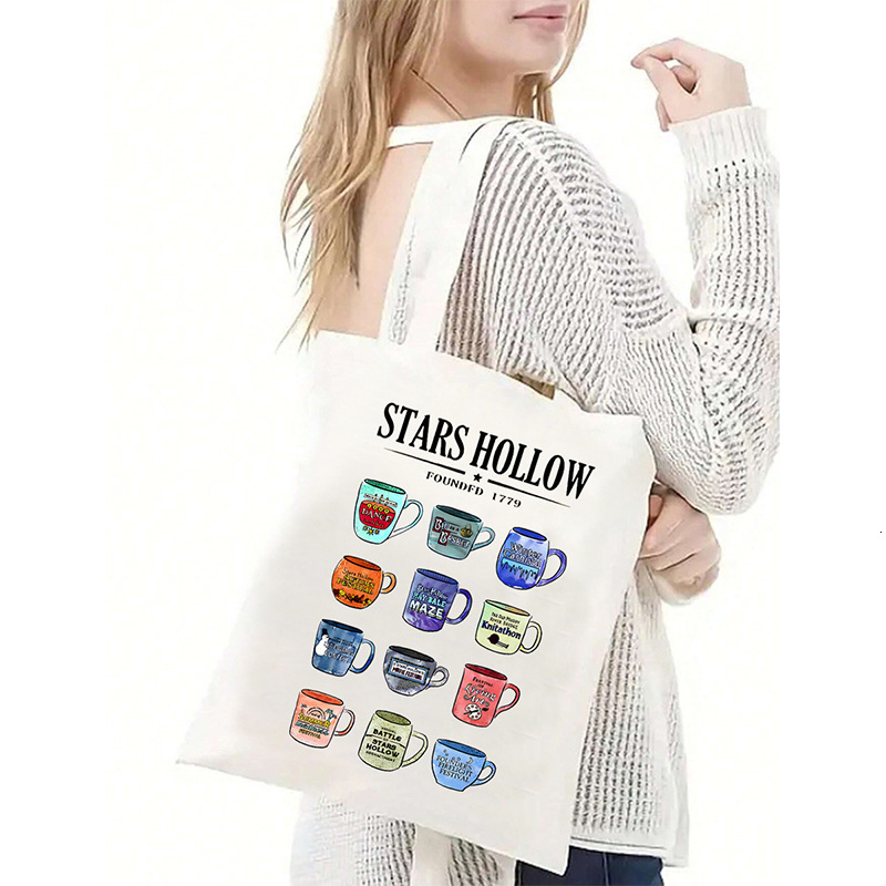 1pc Positano Lemon Flowers Leaves Women Shopper Bags Tote Canvas Plant Travel Shoulder Handbag Shopping Bag 240816