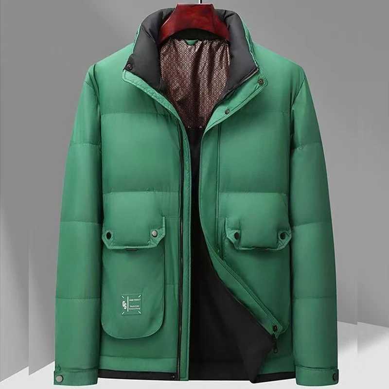 High Quality Mens Casual Stand Collar Down Jackets 2025 Winter Outerwear Loose Windproof Warm Puffer Coat Padded Parkas Clothing W250722